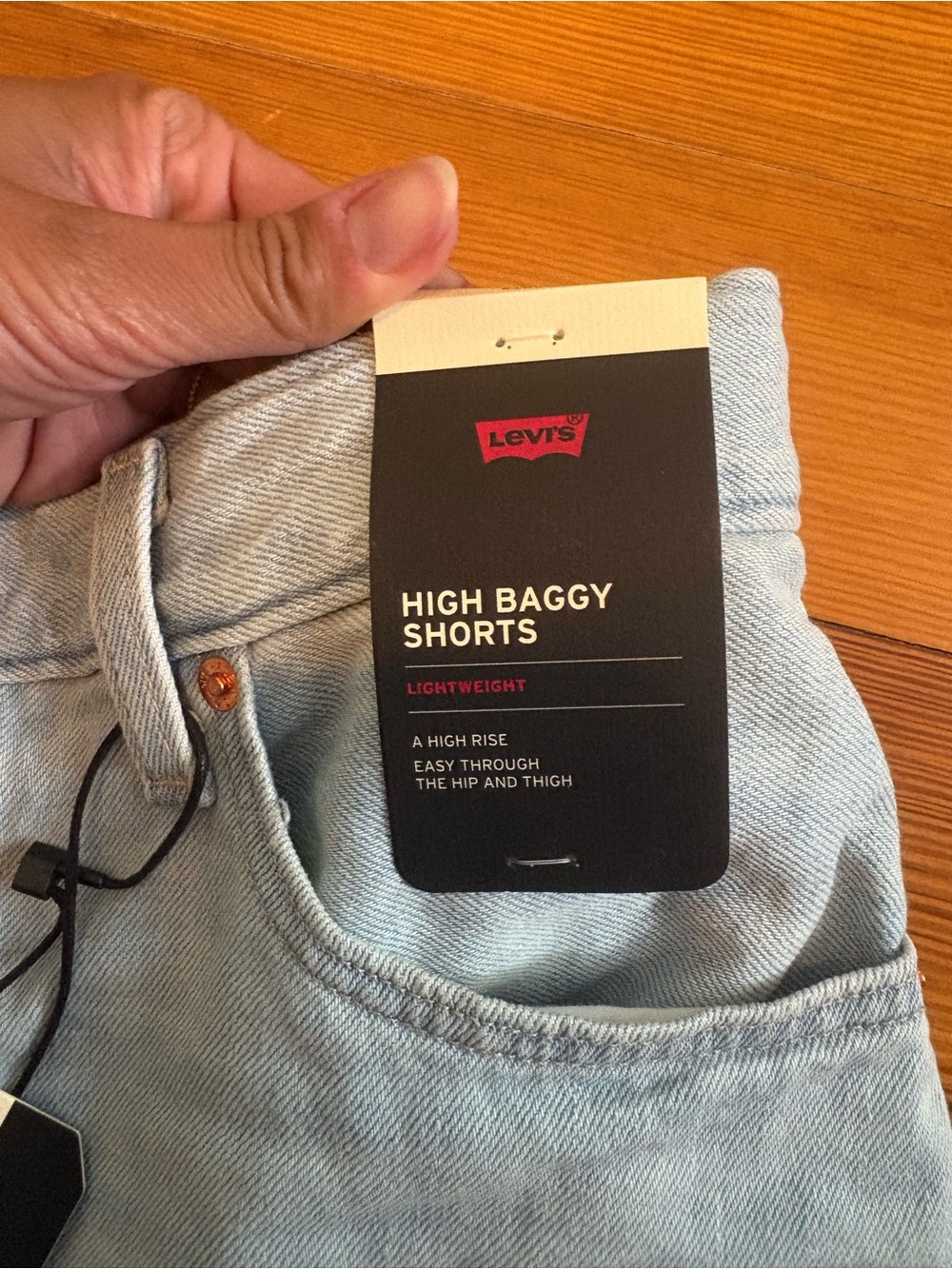 High Rise Baggy Linen+ Denim Lightweight Women's Shorts - Picture 4 of 7